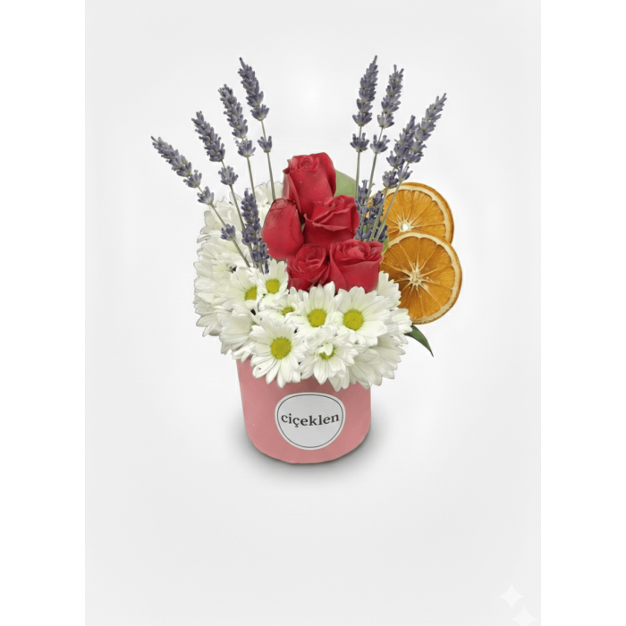 Kırmızı gül&Papatyalar