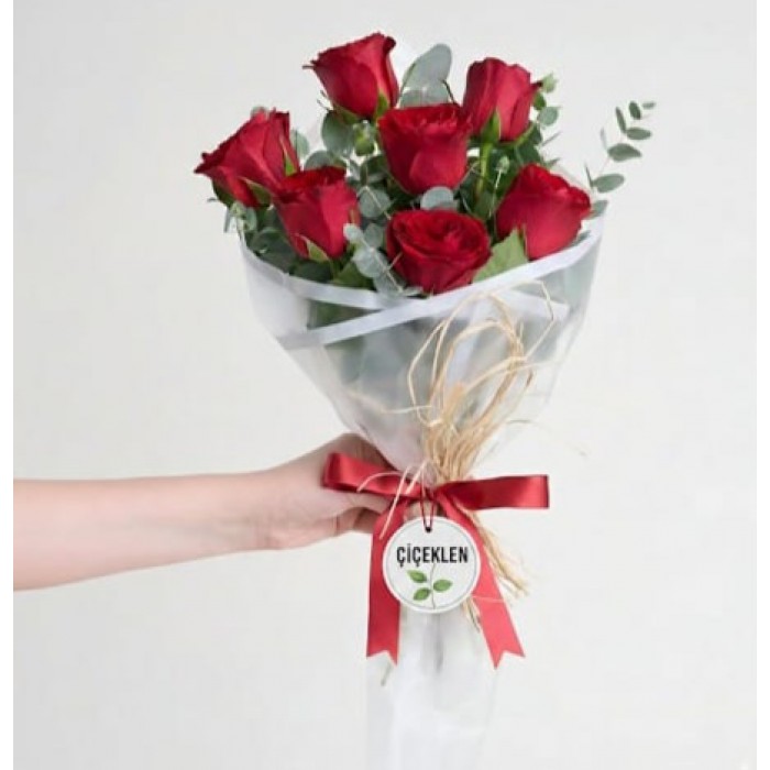 7 kırmızı gül buketi